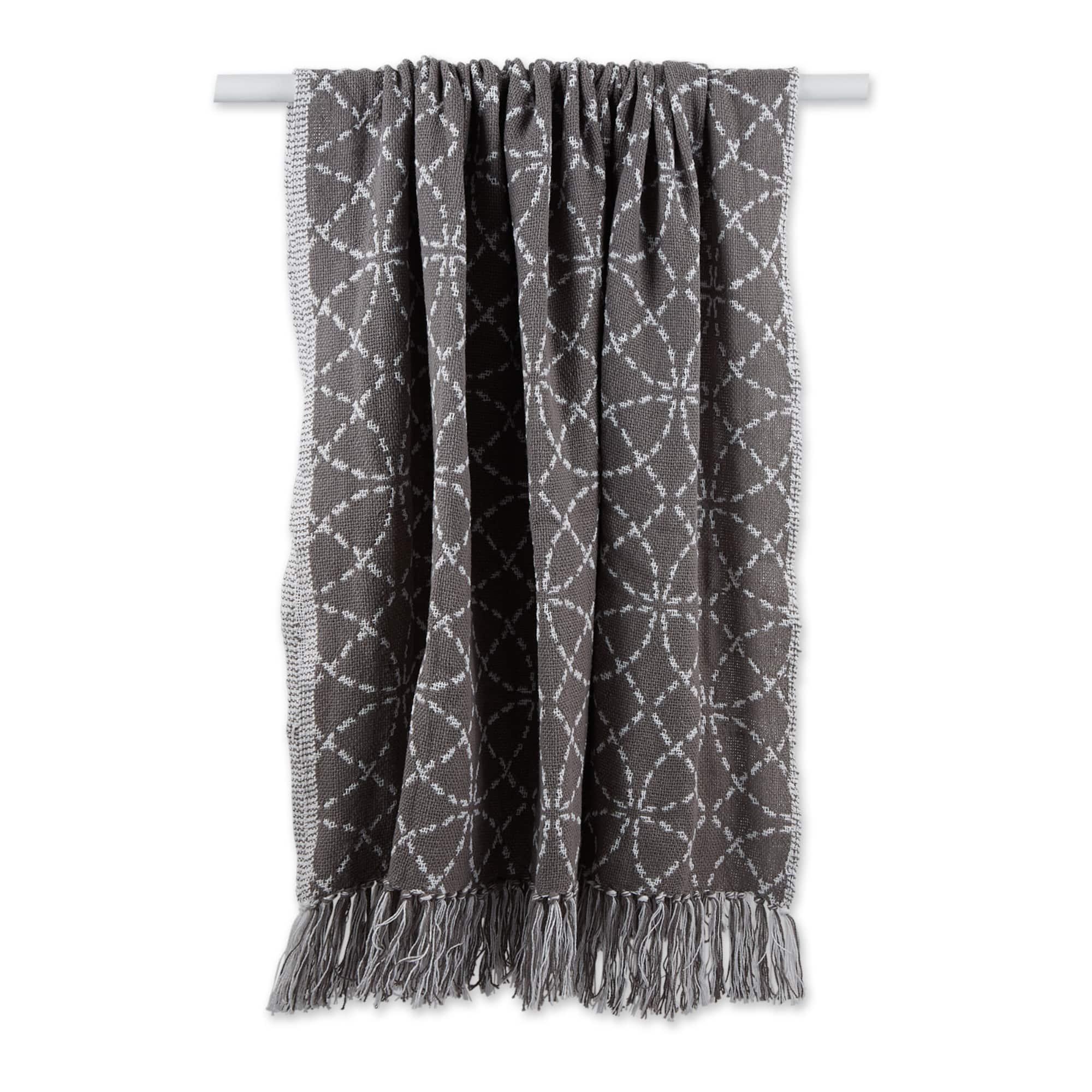 Gray Concentric Circles Throw